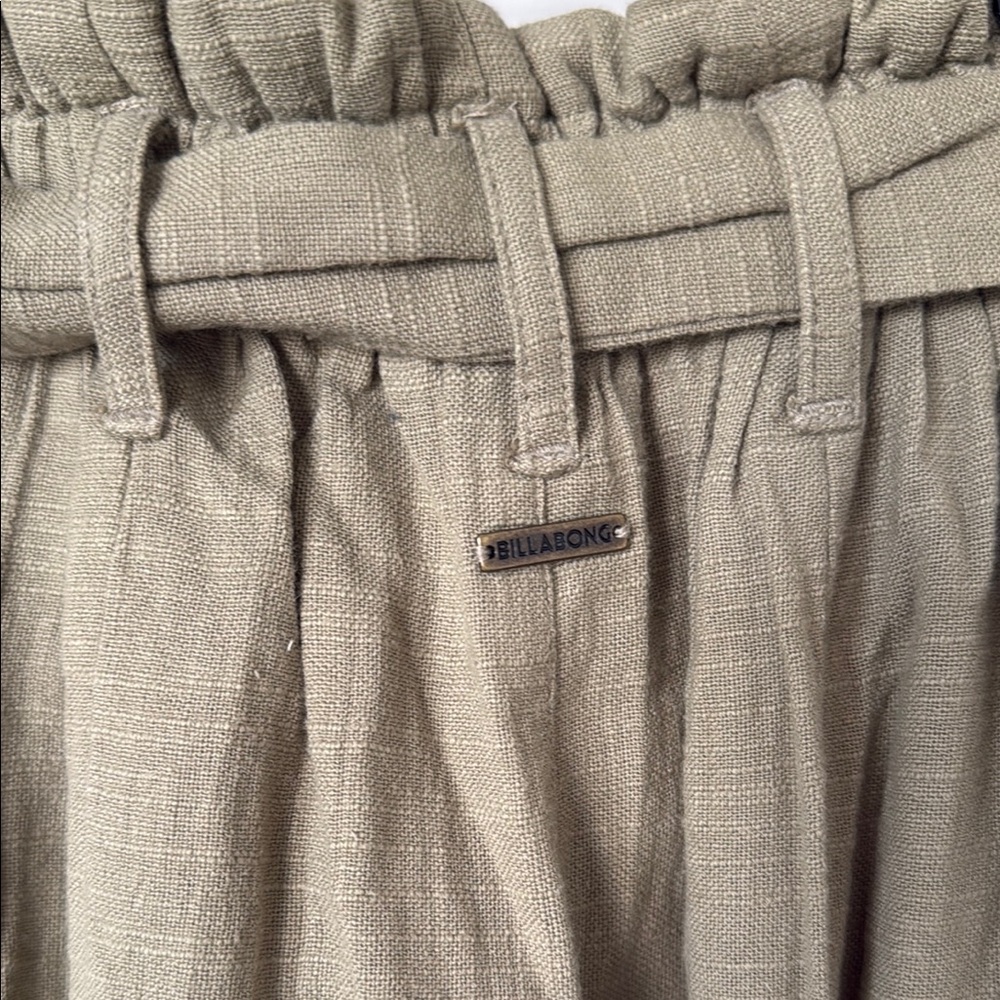 Billabong Cotton Green Cropped Paper-Bag Waist Pants - Picture 13 of 16